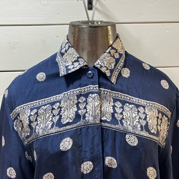 ❣️DIANE GILMAN silk shirt  M - Picture 5 of 12